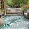 World Rug Gallery Tropical Leaf Reversible Recycled Plastic 7'10'' X 10' Green Outdoor Rug 6066GREEN8X10 - alternate 1